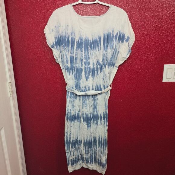 INC International Concepts Lyocell Tie Dye Flowy Bohemian 70s Dress Large - Picture 6 of 14
